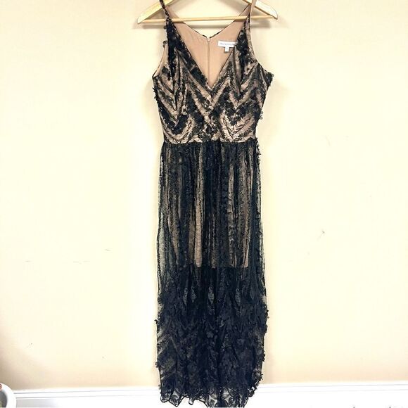 Dress the Population lace embellished maxi dress L - Picture 5 of 14